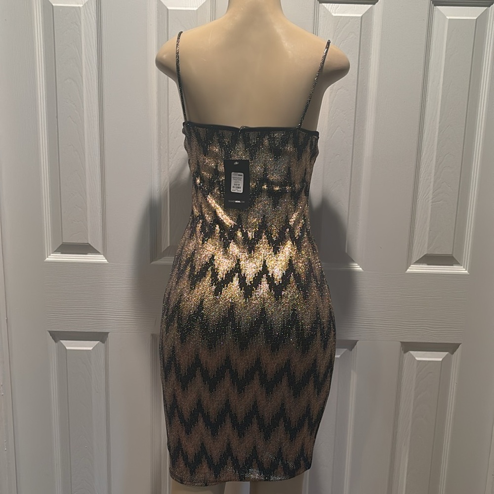 Fashion Nova - Sequin Zigzag Mini Dress size M - Picture 3 of 4